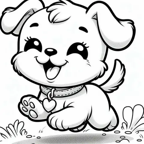 2tranh Tô Màu Con Chó Dễ Thương