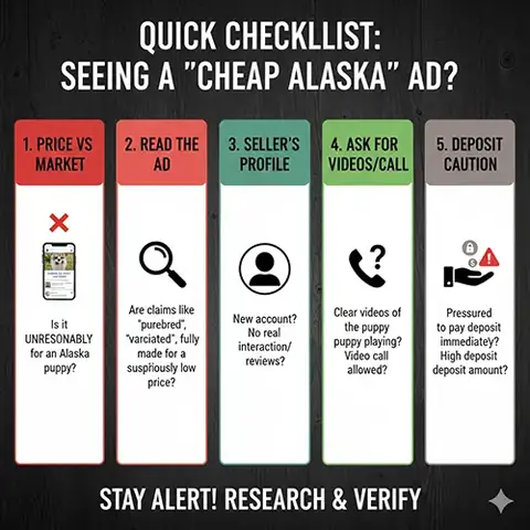Checklist Nhanh: Thấy Tin “chó Alaska Giá Rẻ”, Nên Làm Gì? ✅ Checklist Nhanh: Thấy Tin “chó Alaska Giá Rẻ”, Nên Làm Gì? ✅