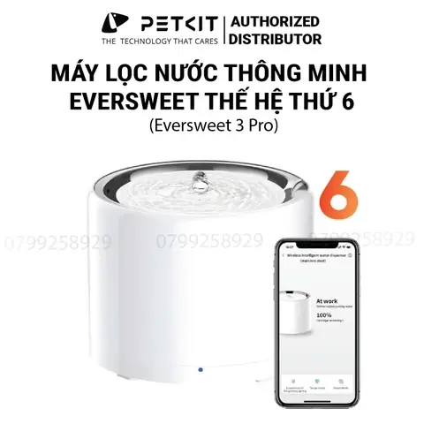 Máy Lọc Nước Cho Chó Mèo Bơm Không Dây Petkit Eversweet 3 Pro
