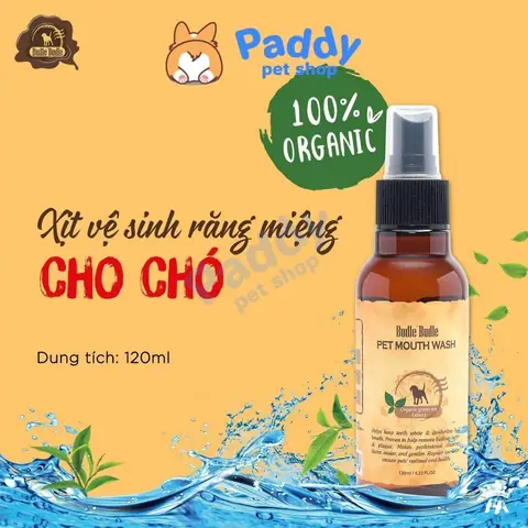 Xịt Thơm Miệng & Sạch Răng Chó Budle Mouth Wash 120ml