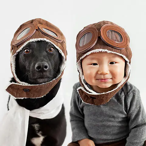 Chó Cưng Và Em Bé Tạo Dáng Vui Nhộn Chó Cưng Và Em Bé Tạo Dáng Vui Nhộn