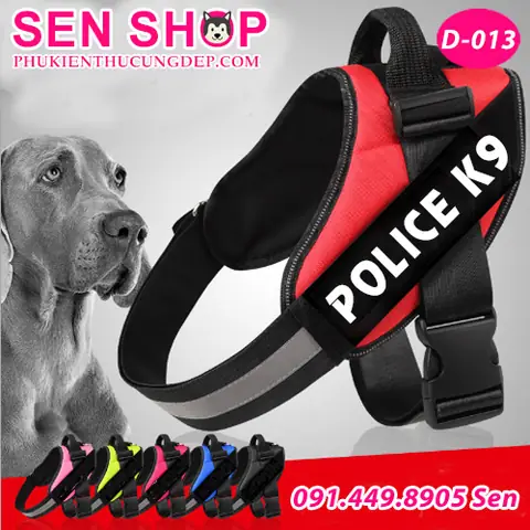 Đai Yếm Dắt Chó Police K9 Kèm Dây Dẫn Đặc Biệt Chuyên Dùng Cho Chó Nghiệp Vụ, Chó Lớn Như Alaska, Husky,...