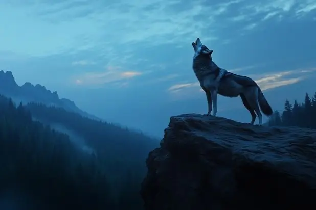 Hình Ảnh Sói Cô Độc Dưới Ánh Trăng