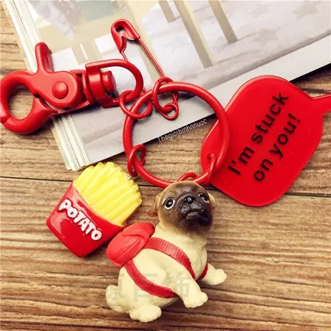 Móc Khóa Heo Chó Pug Dễ Thương K145 Móc Khóa Heo Chó Pug Dễ Thương K145