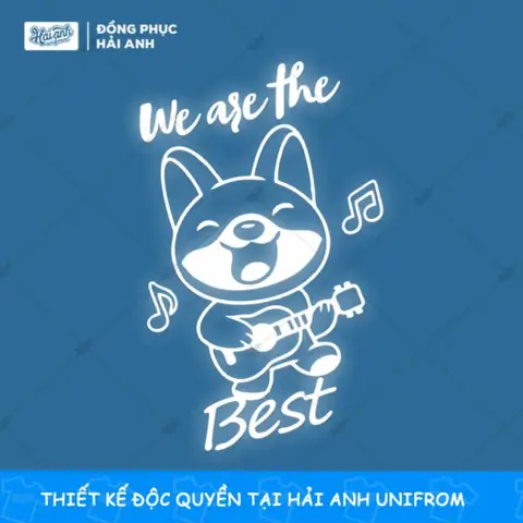 Mẫu Logo Áo Lớp Phản Quang Chú Chó Đánh Đàn