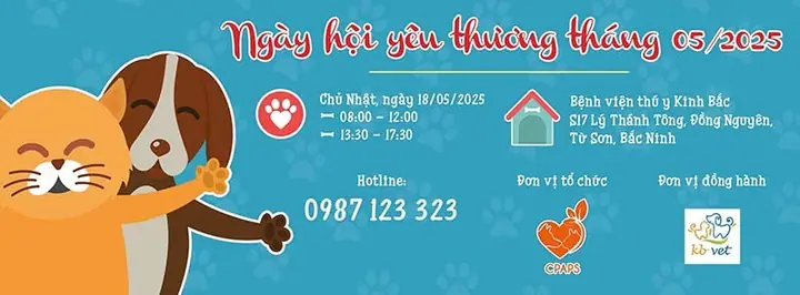 Ngày Hội Yêu Thương 18/05/2025 - Hoạt Động Do Trạm Cứu Hộ Chó Mèo Hà Nội Phối Hợp Với Các Phòng Khám Thú Y Tổ Chức