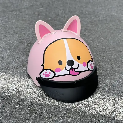 Mu Bao Hiem Nua Dau Cute Cho Corgi Nhieu Mau 010