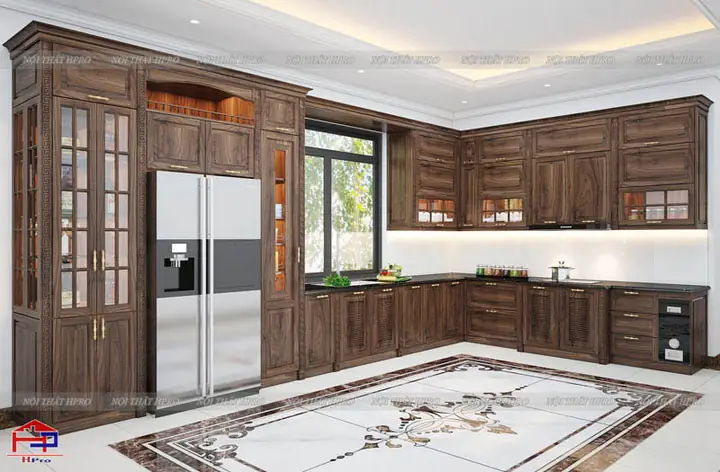 Mẫu Tủ Bếp Gỗ Óc Chó Tboc11 Nhà Chú Hướng Có Gì Khác Biệt?