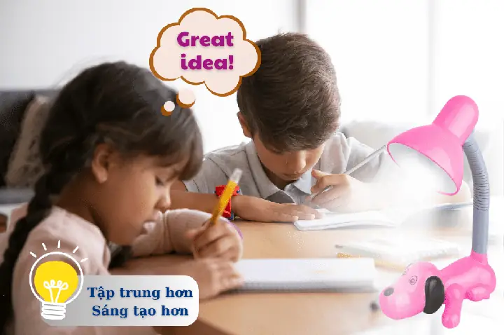 Đèn Học Để Bàn Chống Cận Cún Hồng Dkl06 - Người Bạn Đồng Hành Học Tập Của Bé