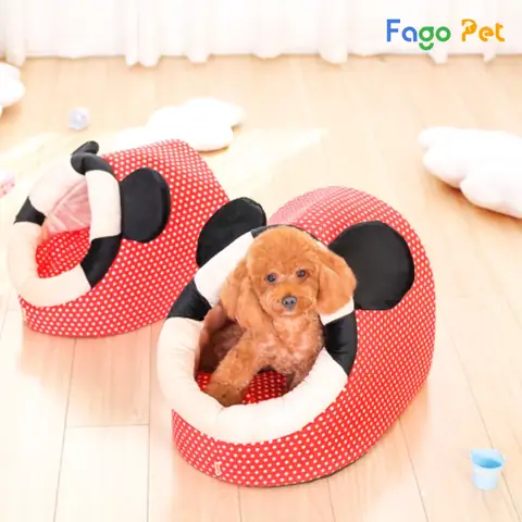 Nhà Cho Chó Poodle Bằng Vải Bông