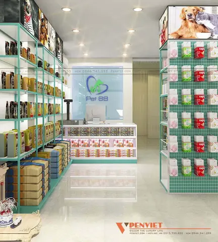 Triển Khai Thiết Kế Thi Công Shop Phụ Kiện Thú Cưng Pet 88
