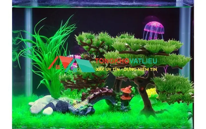 Cách Trang Trí Thảm Cỏ Nhân Tạo Hồ Cá