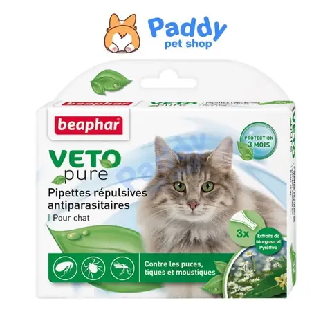 Nhỏ Gáy Ngừa Ve Rận Mèo Beaphar Veto Spot On (hộp 3 Tuýp)