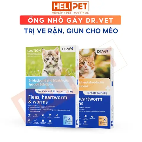 Thuốc Nhỏ Gáy Trị Ve Rận Và Giun Dr.vet Cho Mèo