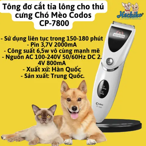 Tông Đơ Codos Chó Mèo