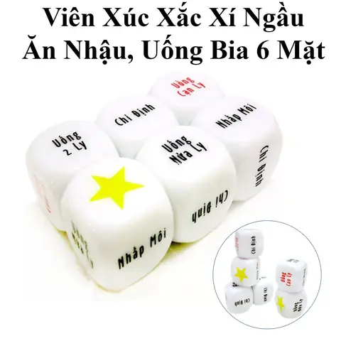 Viên Xúc Xắc Xí Ngầu Ăn Nhậu, Uống Bia 6 Mặt