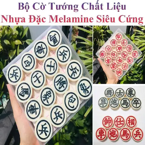 Bộ Cờ Tướng Nhựa Cứng Bàn Cờ 43x39cm Gấp Gọn (kèm Hộp Đựng)