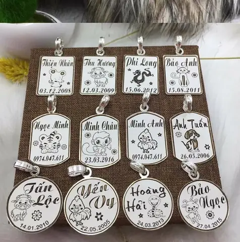 Cách Loại Chất Liệu Làm Vòng Cổ Pettag Khắc Tên