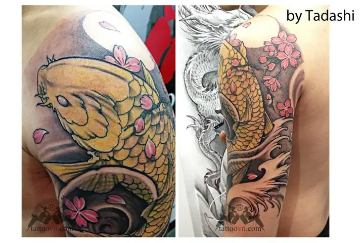 Hình Xăm Cá Chép Hóa Rồng Đẹp: