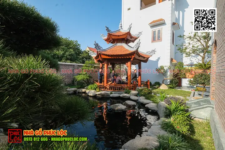 Ao Cá Koi Nhà Gỗ 3 Gian Sân Vườn Theo Phong Cách Nhật Bản