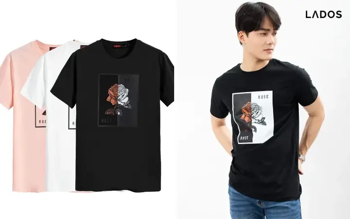 Áo Thun Nam Dáng Rộng In Hoạ Tiết