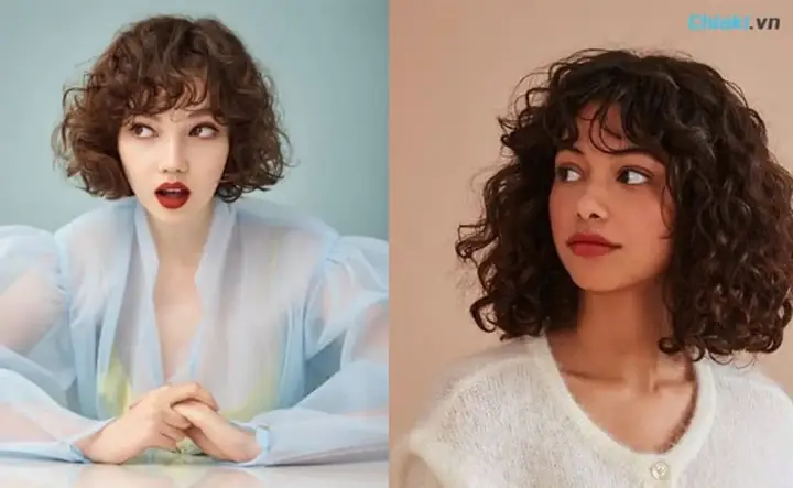 34. Kiểu Tóc Nữ Ngắn Xoăn Hippie Kiểu Retro