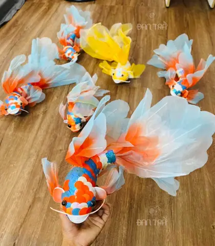 Sản Xuất Đèn Con Cá Nhuộm Màu Thủ Công Trang Trí Tết, Trung Thu