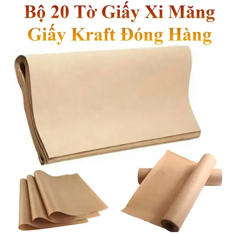 Bộ 20 Tờ Giấy Xi Măng 1m X 0.75m Đóng Hàng Cao Cấp