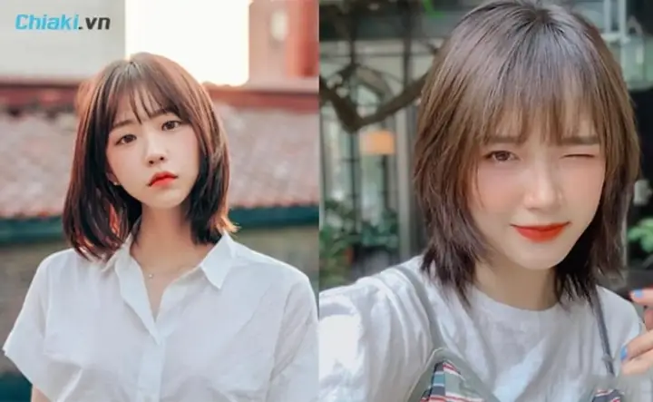 17. Kiểu Tóc Ngắn Nữ Đẹp Tỉa Tầng Ngang Vai