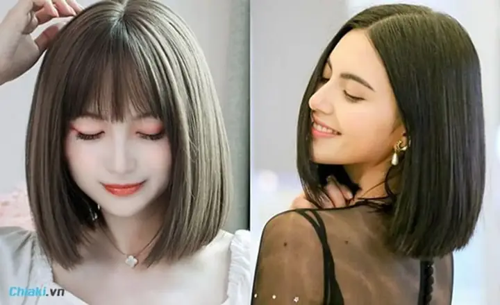 24. Mẫu Tóc Ngắn Nữ Duỗi Thẳng Tự Nhiên