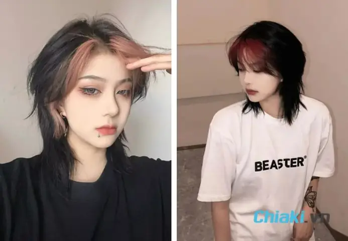 32. Kiểu Tóc Mullet Nữ Nhuộm Mái