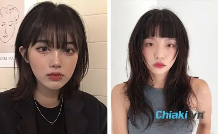 14. Tóc Mullet Nữ Mái Bằng