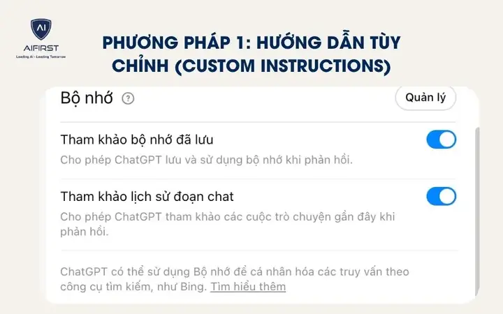 Phương Pháp 1: Hướng Dẫn Tùy Chỉnh (custom Instructions) Phương Pháp 1: Hướng Dẫn Tùy Chỉnh (custom Instructions)