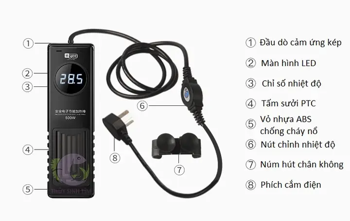 Máy Sưởi Bể Cá Cao Cấp Gốm Ceramic