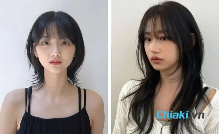 13. Tóc Mullet Layer Nữ Mái Thưa