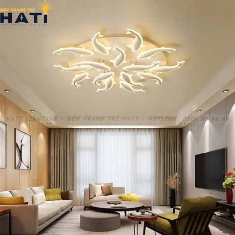 Đèn Ốp Trần Led Đàn Cá Bơi Lội 15 Cánh - Mo-008/15