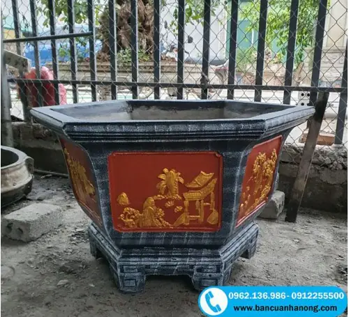 Giá Bán Chậu Xi Măng Lục Giác Chân Cao - Chậu Thống