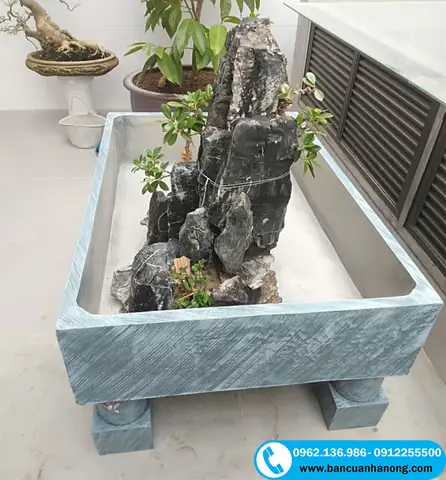 Chậu Xi Măng Hình Chữ Nhật Nuôi Cá Cảnh