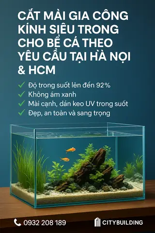 Cắt Mài Gia Công Kính Siêu Trong Làm Bể Cá