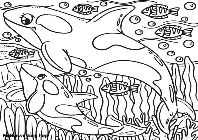 Cách Tải Tranh Tô Màu Hình Ảnh Con Cá Voi Đơn Giản