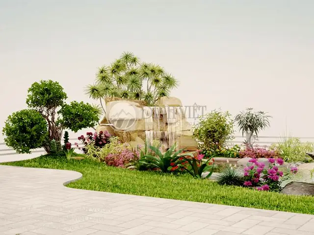 Thiết Kế Vườn Đẹp Biệt Thự Hồ Cá Koi Thư Giản Chị Huyền.