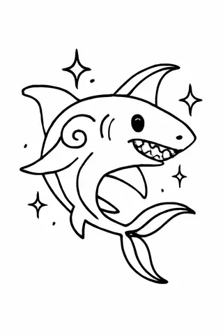 Tô Màu Cá Mập Cho Bé – Hình Tô Màu Con Cá Mập Pdf Miễn Phí