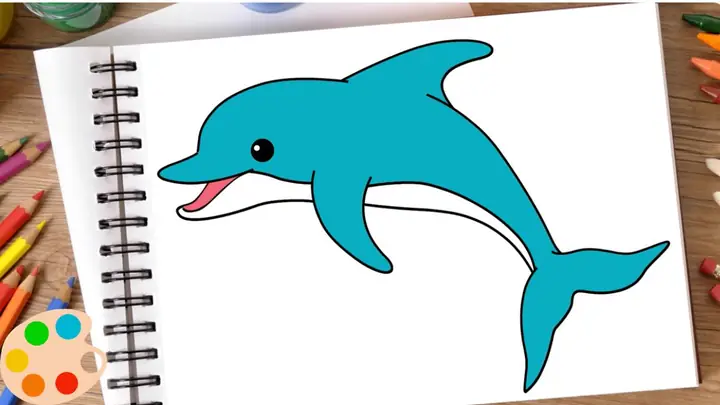 Tô Màu Hình Vẽ Cá Heo Cute