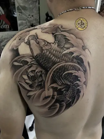 Tổng Hợp +100 Mẫu Hình Xăm Cá Chép Trên Vai, Ngực, Tay, Chân