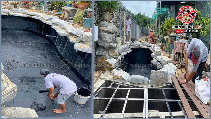 Hình Ảnh Quá Trình Thi Công Hồ Cá Koi Củ Chi Tphcm Hình Ảnh Quá Trình Thi Công Hồ Cá Koi Củ Chi Tphcm