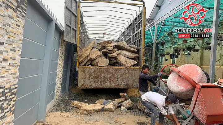 Hình Ảnh Quá Trình Thi Công Hồ Cá Koi Củ Chi Tphcm Hình Ảnh Quá Trình Thi Công Hồ Cá Koi Củ Chi Tphcm