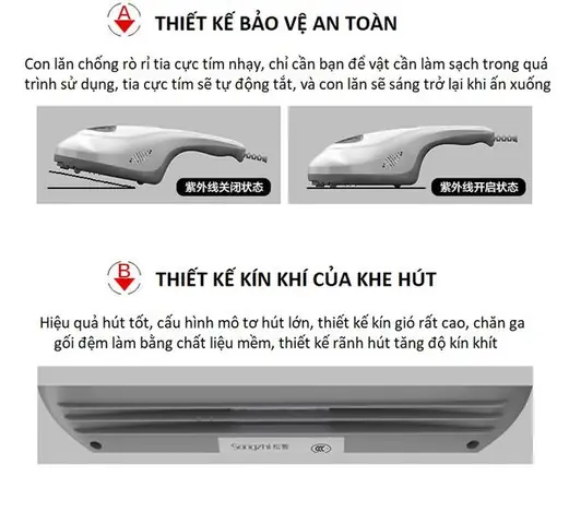 Máy Hút Bụi Cầm Tay Giường, Sofa_hút Bụi Lông Chó Mèo Sử Dụng Tia Uv Diệt Khuẩn