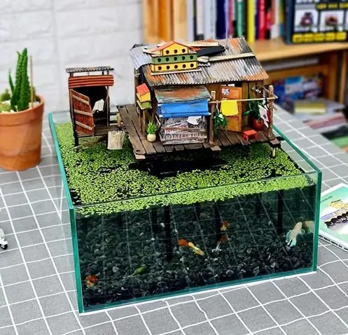 Mô Hình Tiểu Cảnh Hồ Thủy Sinhdành Riêng Cho Người Muốn Có Không Gian Thư Giãn Tại Bàn Làm Việc,phòng Khách Hoặc Trang Trí Hòn Non Bộ...