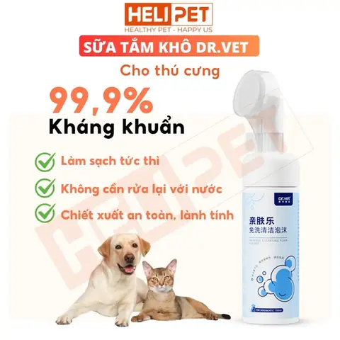 Sữa Tắm Khô Cho Chó Mèo Dr.vet