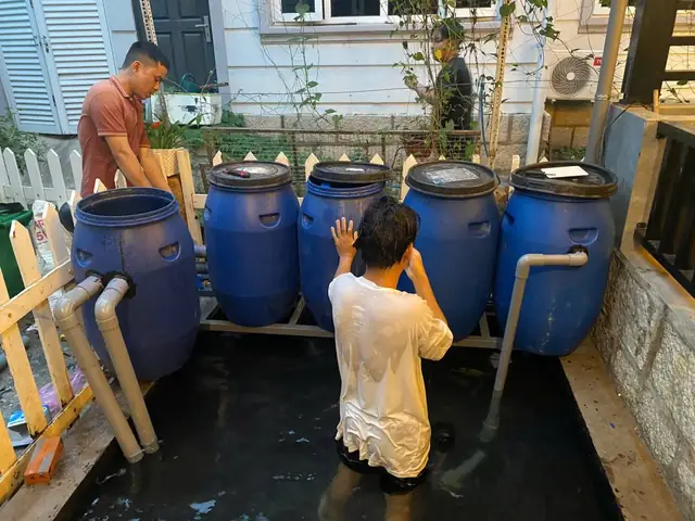 / Sơ Đồ Hệ Thống Lọc Thùng Nhựa Rời Hồ Cá Koi / Sơ Đồ Hệ Thống Lọc Thùng Nhựa Rời Hồ Cá Koi